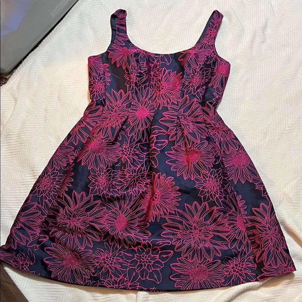 Pappagallo Jacquard Floral Sleeveless Fit & Flare Dress Size 10